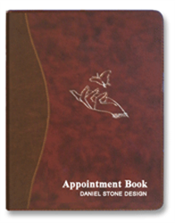 Picture of Berkeley Beauty - AB204 Daniel Stone 4-Column Refillable Leather Appointment Book Burgundy Brown
